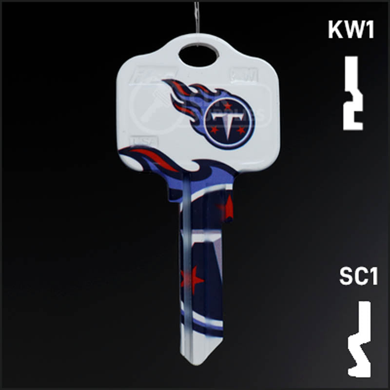 Uncut Key Blank | NFL Tennessee Titans | Choose Keyway Residential-Commercial Key Ilco