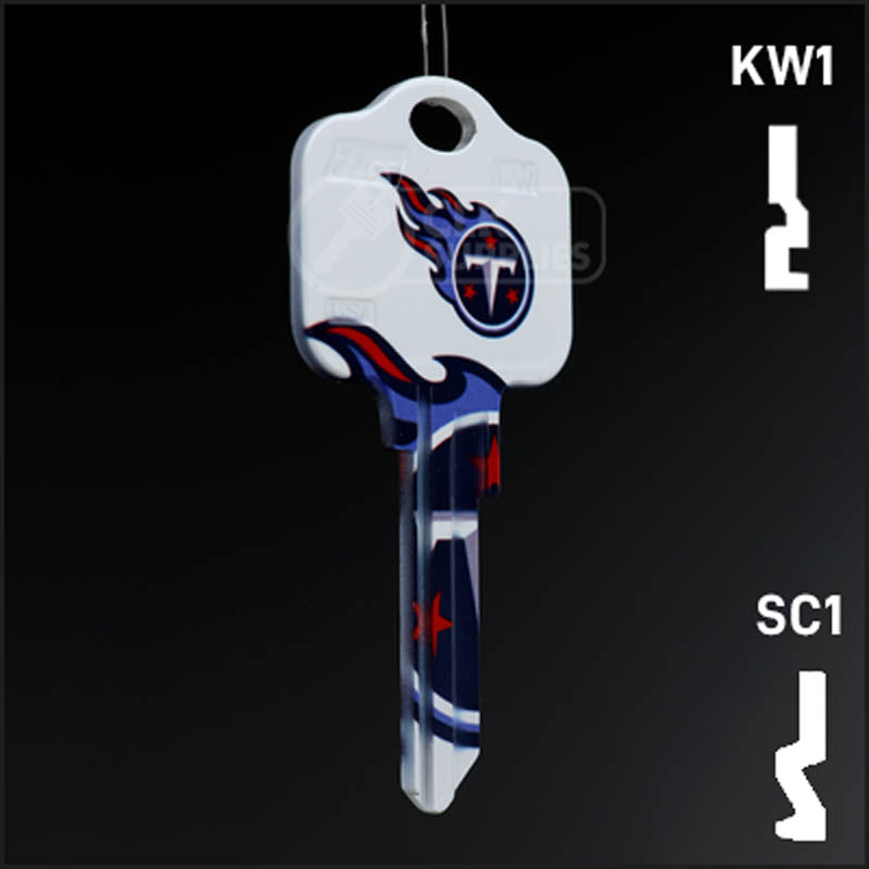 Uncut Key Blank | NFL Tennessee Titans | Choose Keyway Residential-Commercial Key Ilco