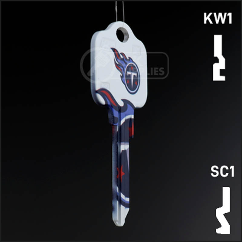 Uncut Key Blank | NFL Tennessee Titans | Choose Keyway Residential-Commercial Key Ilco