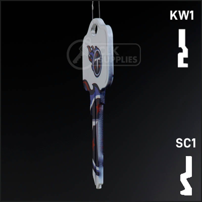 Uncut Key Blank | NFL Tennessee Titans | Choose Keyway Residential-Commercial Key Ilco