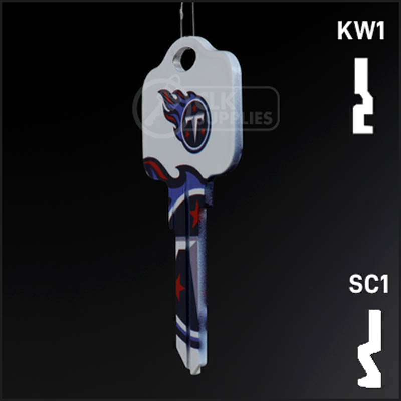 Uncut Key Blank | NFL Tennessee Titans | Choose Keyway Residential-Commercial Key Ilco