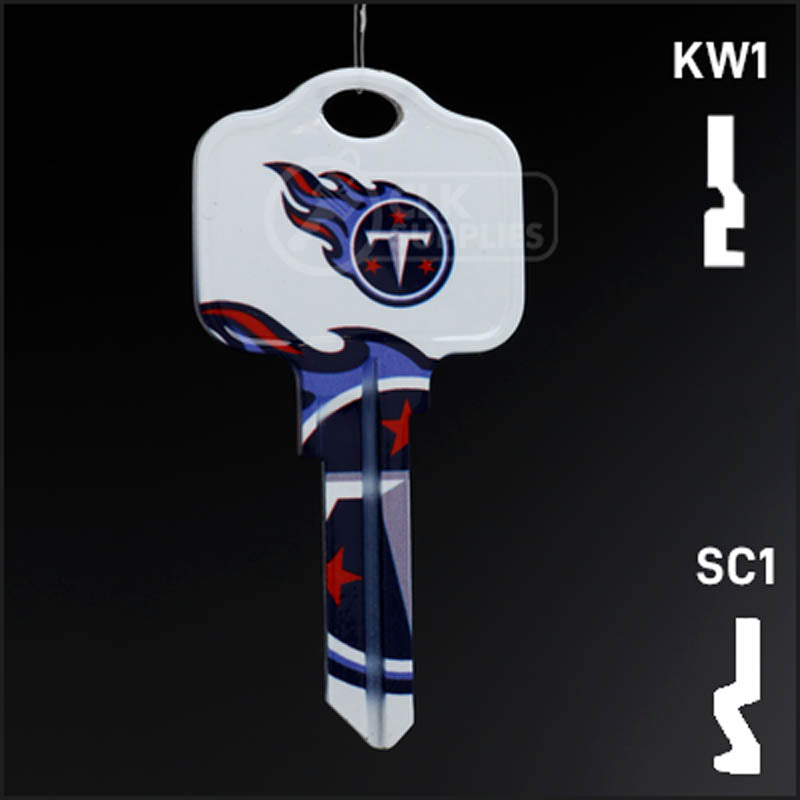 Uncut Key Blank | NFL Tennessee Titans | Choose Keyway Residential-Commercial Key Ilco