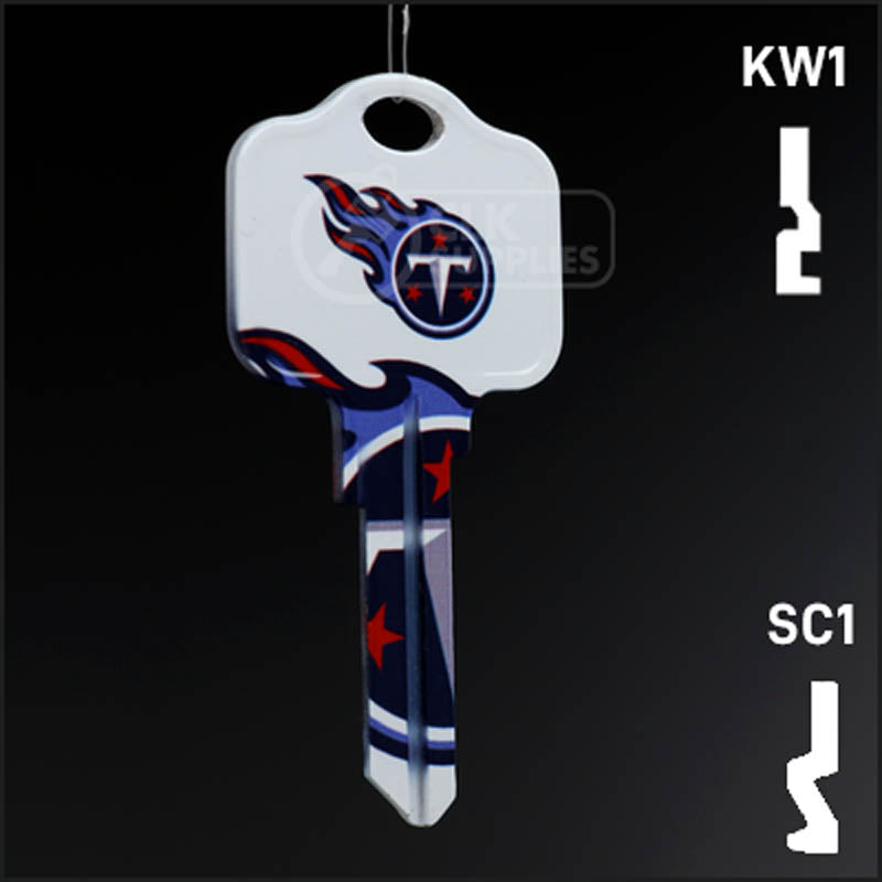 Uncut Key Blank | NFL Tennessee Titans | Choose Keyway Residential-Commercial Key Ilco