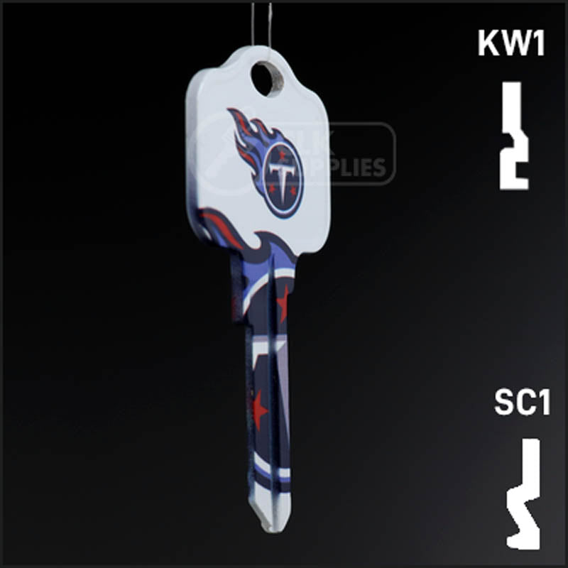 Uncut Key Blank | NFL Tennessee Titans | Choose Keyway Residential-Commercial Key Ilco