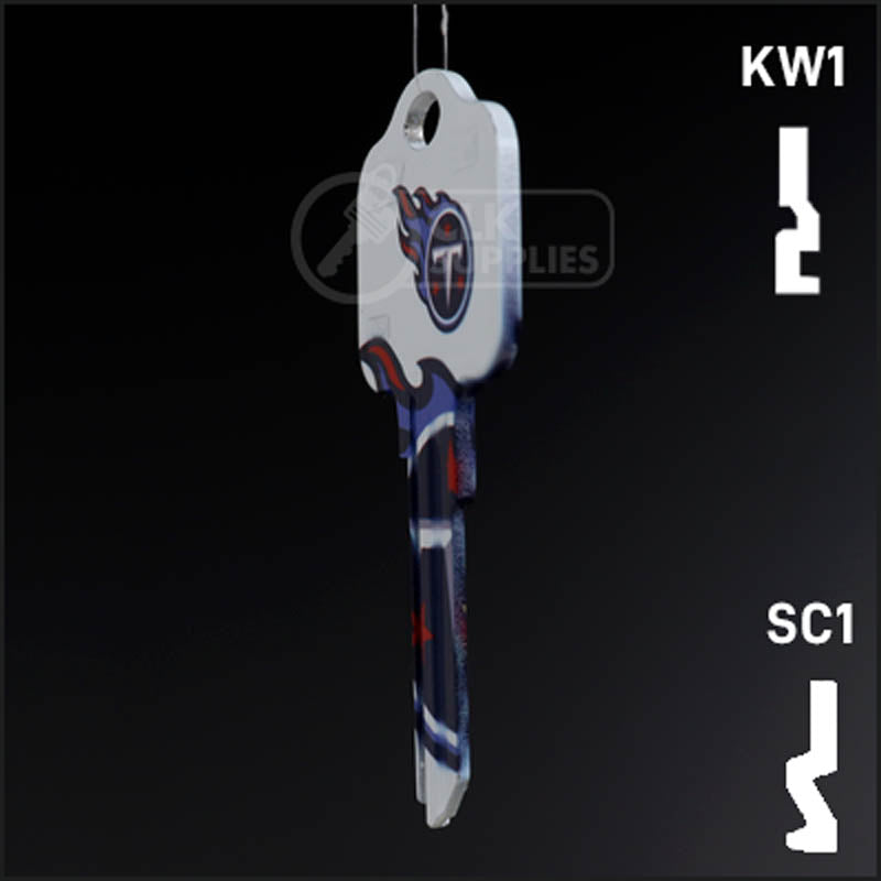 Uncut Key Blank | NFL Tennessee Titans | Choose Keyway Residential-Commercial Key Ilco