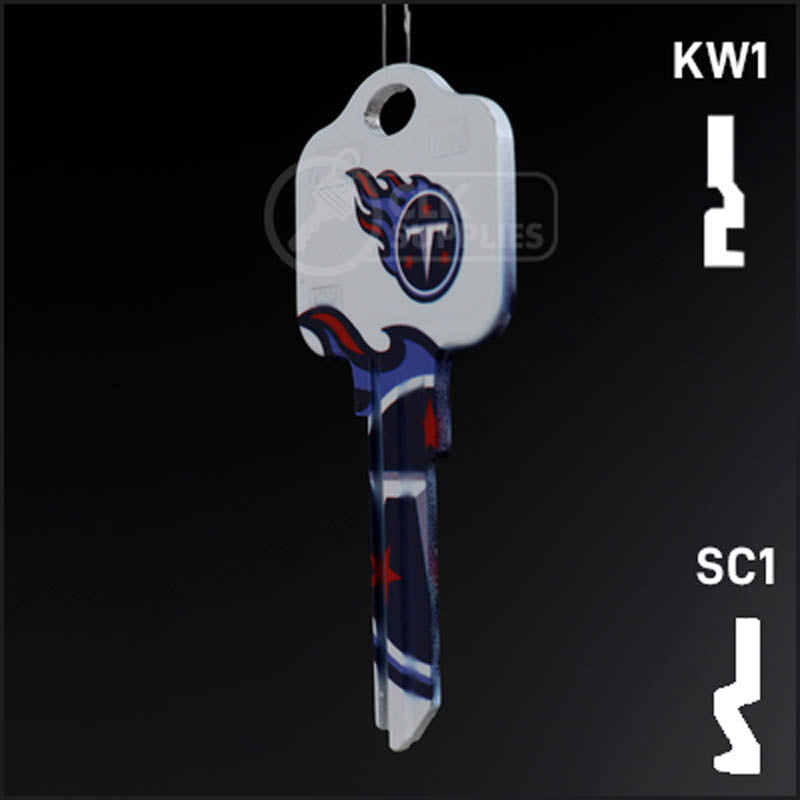 Uncut Key Blank | NFL Tennessee Titans | Choose Keyway Residential-Commercial Key Ilco