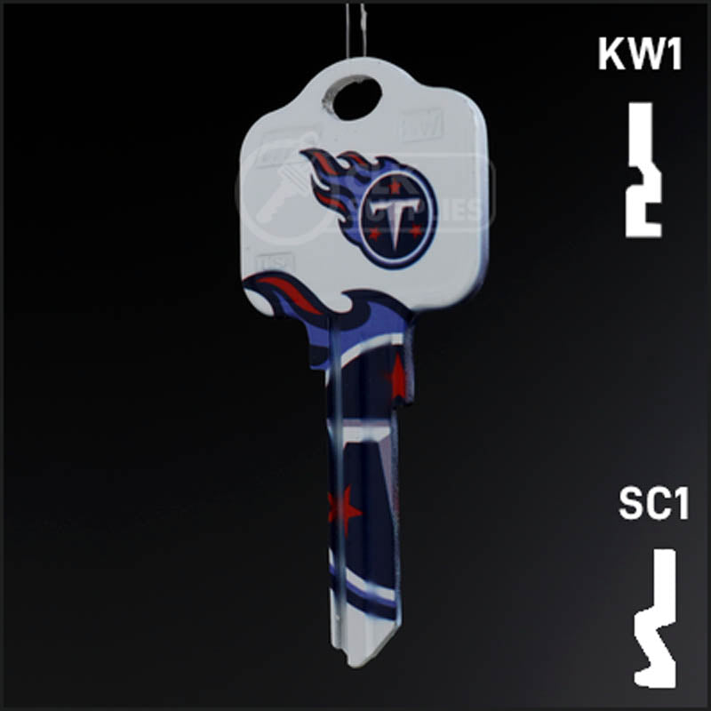 Uncut Key Blank | NFL Tennessee Titans | Choose Keyway Residential-Commercial Key Ilco
