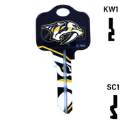 Uncut Key Blank | NHL Nashville Predators | Choose Keyway Residential-Commercial Key Ilco