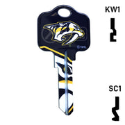 Uncut Key Blank | NHL Nashville Predators | Choose Keyway Residential-Commercial Key Ilco
