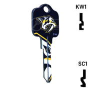 Uncut Key Blank | NHL Nashville Predators | Choose Keyway Residential-Commercial Key Ilco