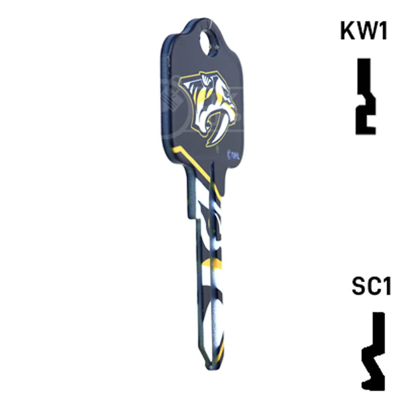 Uncut Key Blank | NHL Nashville Predators | Choose Keyway Residential-Commercial Key Ilco