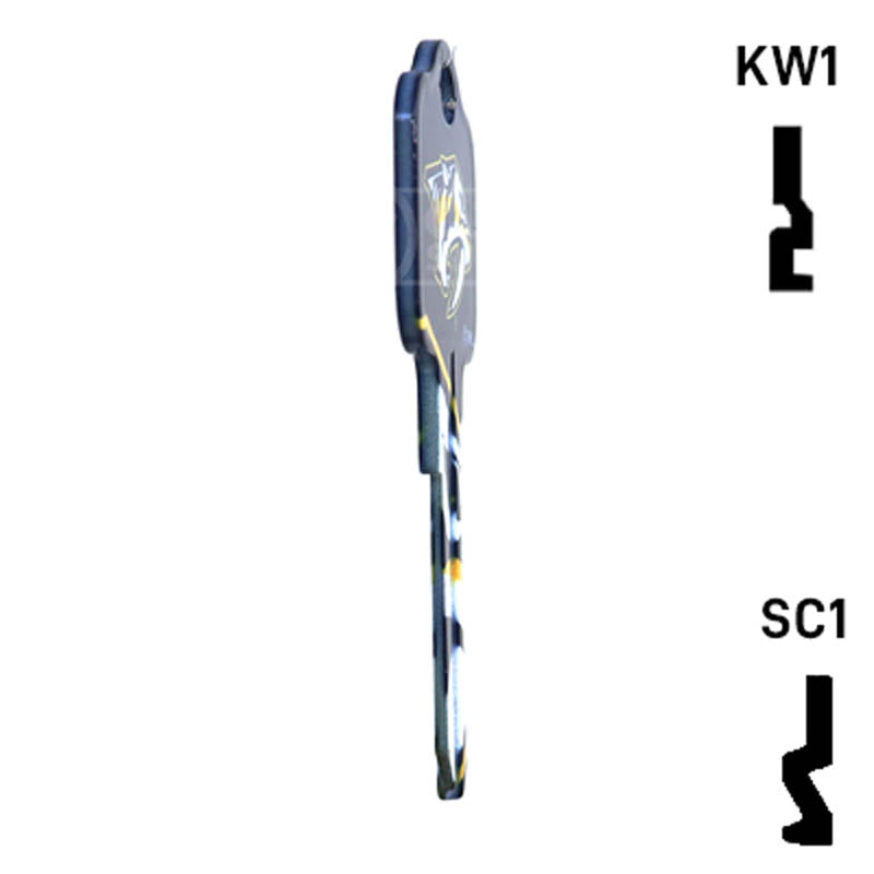 Uncut Key Blank | NHL Nashville Predators | Choose Keyway Residential-Commercial Key Ilco