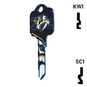 Uncut Key Blank | NHL Nashville Predators | Choose Keyway Residential-Commercial Key Ilco