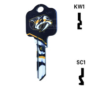 Uncut Key Blank | NHL Nashville Predators | Choose Keyway Residential-Commercial Key Ilco