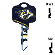 Uncut Key Blank | NHL Nashville Predators | Choose Keyway Residential-Commercial Key Ilco