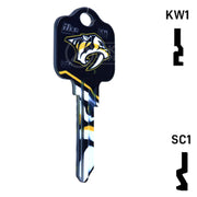 Uncut Key Blank | NHL Nashville Predators | Choose Keyway Residential-Commercial Key Ilco