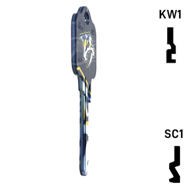 Uncut Key Blank | NHL Nashville Predators | Choose Keyway Residential-Commercial Key Ilco