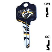 Uncut Key Blank | NHL Nashville Predators | Choose Keyway Residential-Commercial Key Ilco