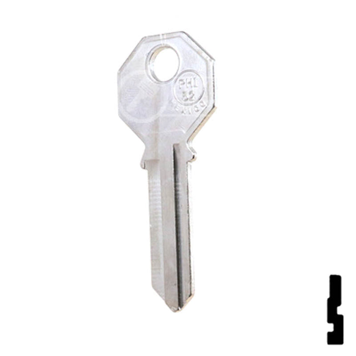 Uncut Key Blank | Phillips Mexico | PHI-52, PHA1 Residential-Commercial Key JMA USA