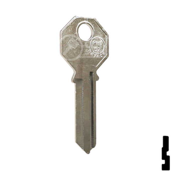 Uncut Key Blank | Phillips Mexico | PHI-52, PHA1 Residential-Commercial Key JMA USA