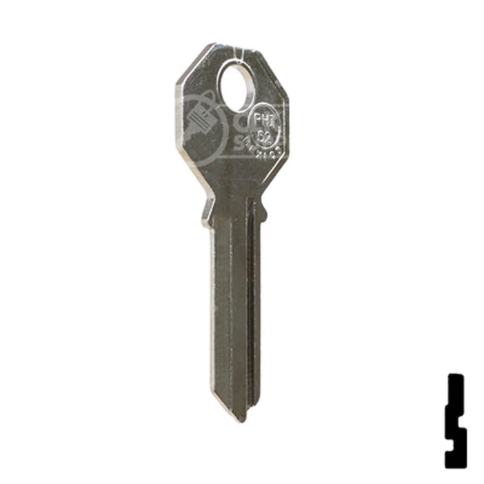 Uncut Key Blank | Phillips Mexico | PHI-52, PHA1 Residential-Commercial Key JMA USA