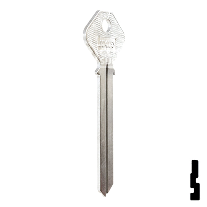 Uncut Key Blank | Phillips | PHI-52L, PHA2 Residential-Commercial Key JMA USA