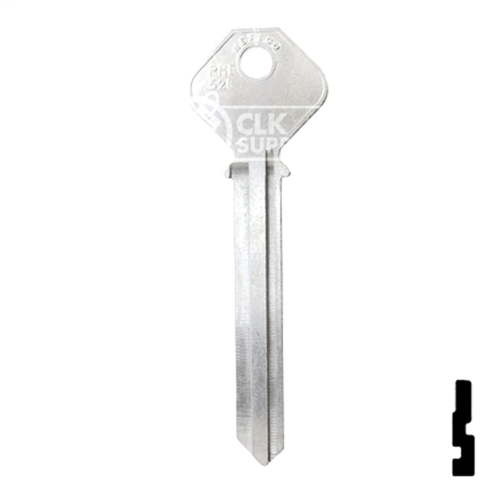 Uncut Key Blank | Phillips | PHI-52L, PHA2 Residential-Commercial Key JMA USA