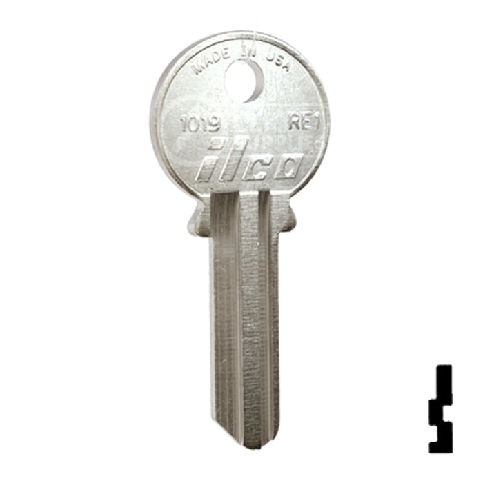 Uncut Key Blank | Reading | RE1, 1019 Residential-Commercial Key Ilco