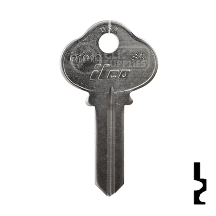 Uncut Key Blank | Sargent | 01010, S4 Residential-Commercial Key Ilco