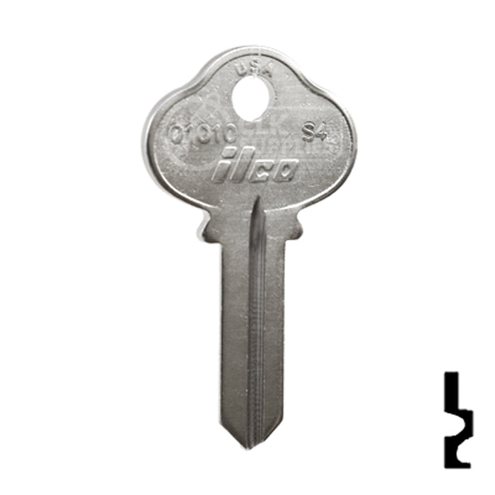 Uncut Key Blank | Sargent | 01010, S4 Residential-Commercial Key Ilco