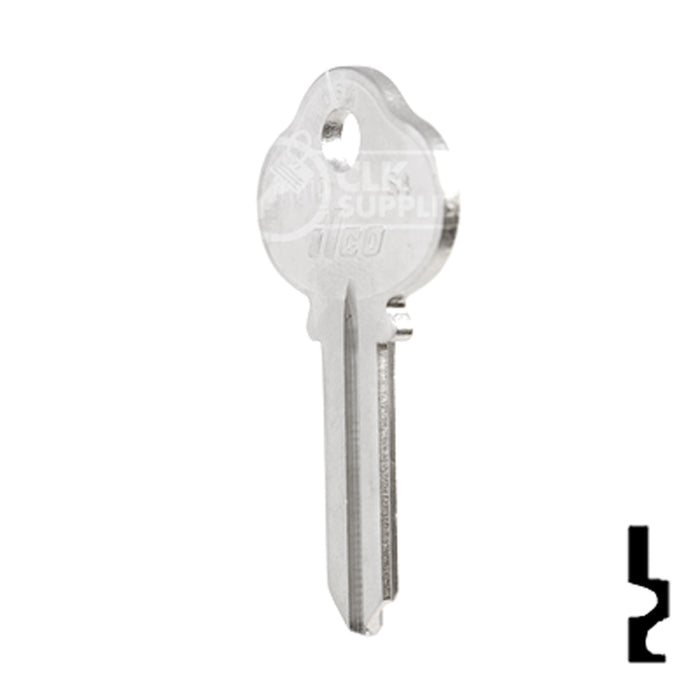 Uncut Key Blank | Sargent | 01010, S4 Residential-Commercial Key Ilco