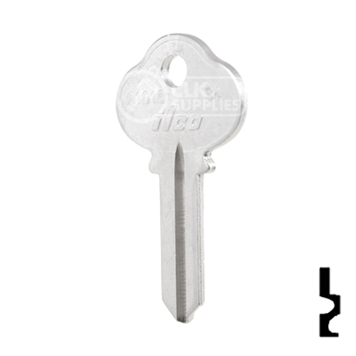 Uncut Key Blank | Sargent | 01010, S4 Residential-Commercial Key Ilco