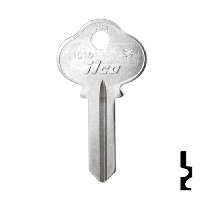 Uncut Key Blank | Sargent | 01010, S4 Residential-Commercial Key Ilco