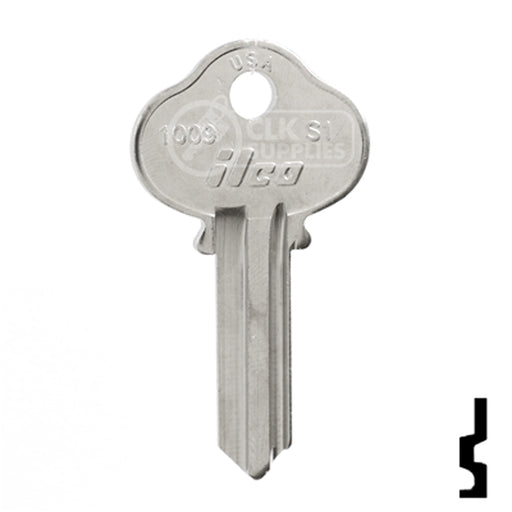 Uncut Key Blank | Sargent | 1009-S1 Residential-Commercial Key Ilco