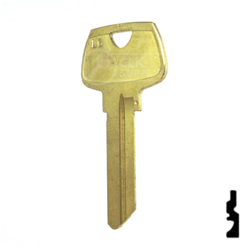 Uncut Key Blank | Sargent | O1007LG Residential-Commercial Key Ilco