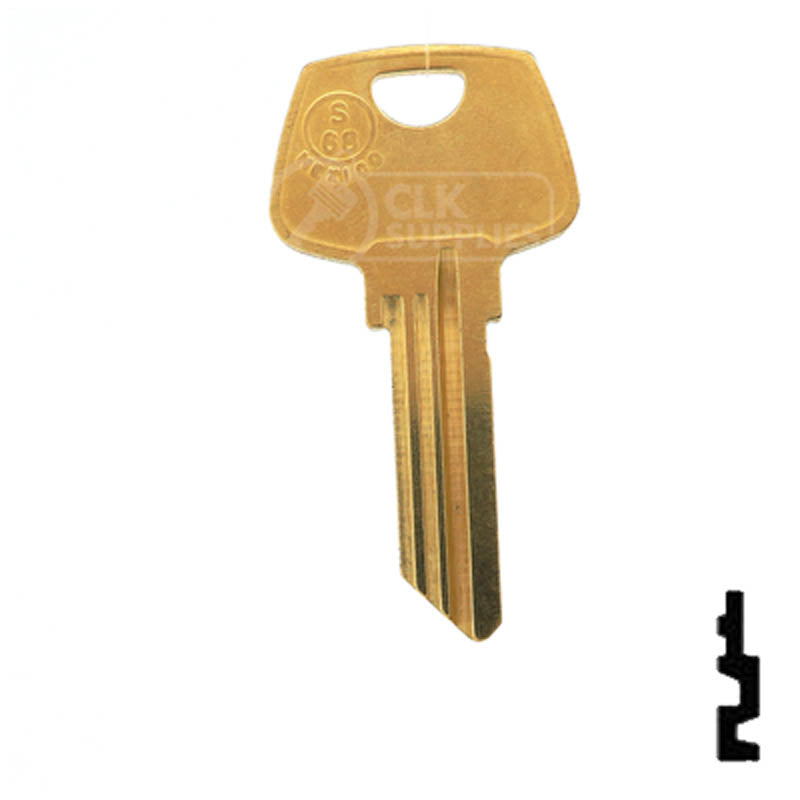 Uncut Key Blank | Sargent | S68, 1010N Residential-Commercial Key JMA USA