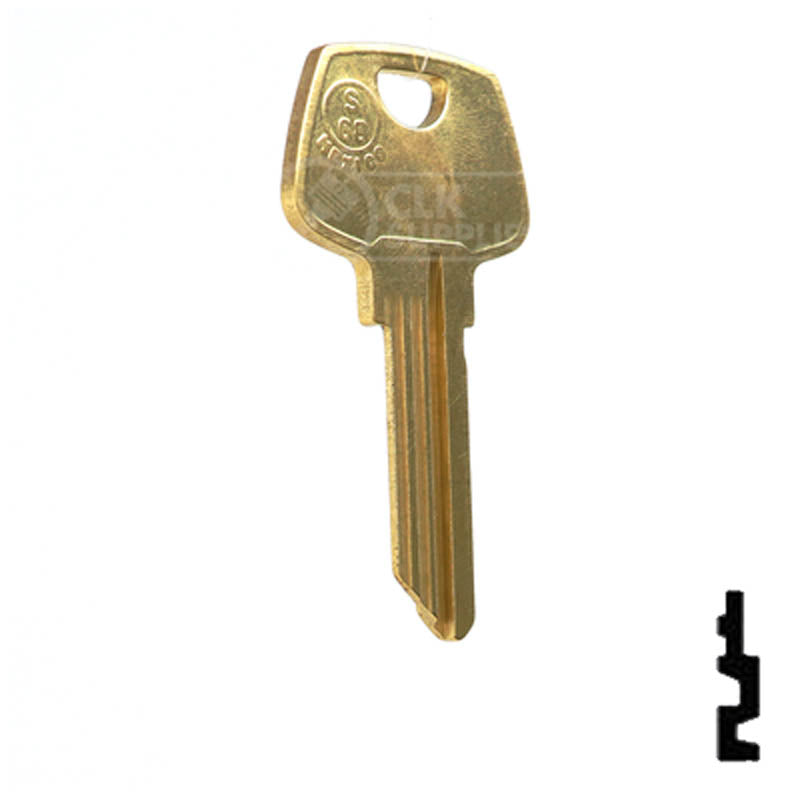 Uncut Key Blank | Sargent | S68, 1010N Residential-Commercial Key JMA USA