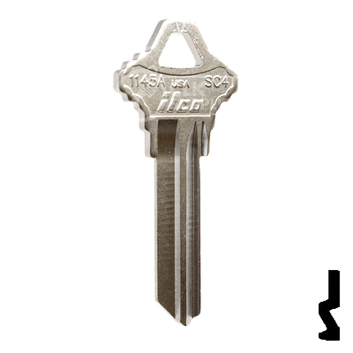 Uncut Key Blank | Schlage | 1145A, SC4 Residential-Commercial Key Ilco