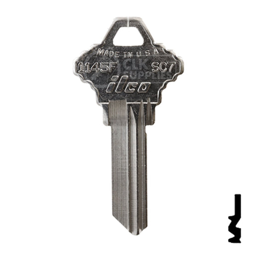 Uncut Key Blank | Schlage | 1145F, SC7 Residential-Commercial Key Ilco