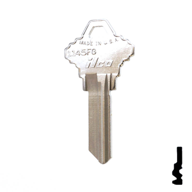 Uncut Key Blank | Schlage | 1145FG Residential-Commercial Key Ilco