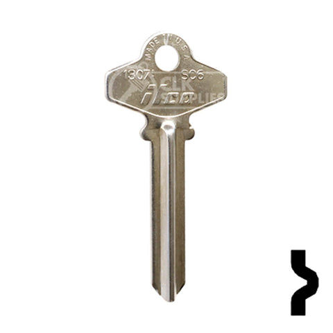 Uncut  Key Blank | Schlage | 1307A, SC6 Residential-Commercial Key Ilco