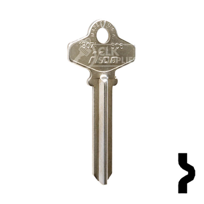 Uncut  Key Blank | Schlage | 1307A, SC6 Residential-Commercial Key Ilco