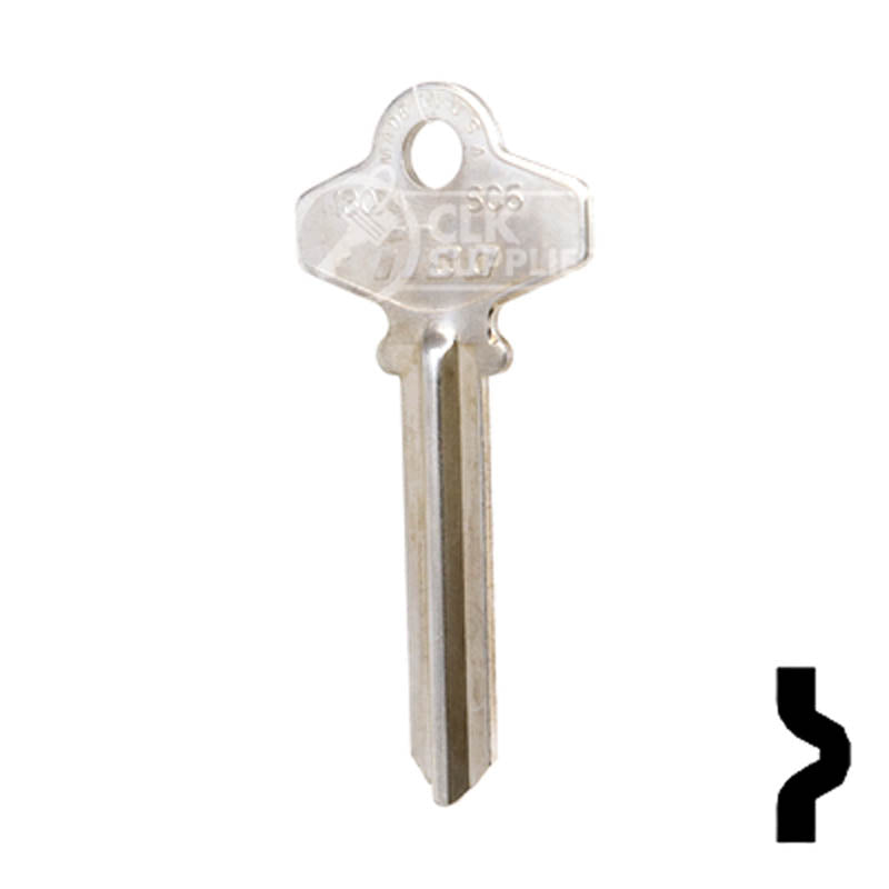 Uncut  Key Blank | Schlage | 1307A, SC6 Residential-Commercial Key Ilco