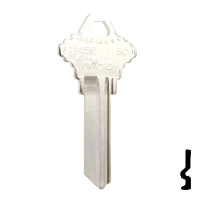 Uncut  Key Blank | Schlage | A1145E, SC9 Residential-Commercial Key Ilco