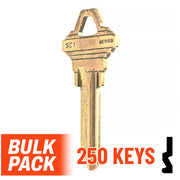 Uncut Key Blank | Schlage | SC1 - 250 Pack Residential-Commercial Key JMA USA