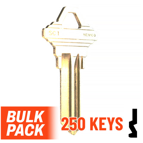 Uncut Key Blank | Schlage | SC1 - 250 Pack Residential-Commercial Key JMA USA