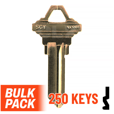 Uncut Key Blank | Schlage | SC1 - 250 Pack Residential-Commercial Key JMA USA