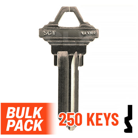 Uncut Key Blank | Schlage | SC1 - 250 Pack ( Nickel Plated )