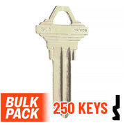 Uncut Key Blank | Schlage | SC1 - 250 Pack ( Nickel Plated ) Residential-Commercial Key JMA USA