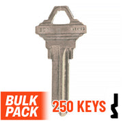 Uncut Key Blank | Schlage | SC1 - 250 Pack ( Nickel Plated ) Residential-Commercial Key JMA USA